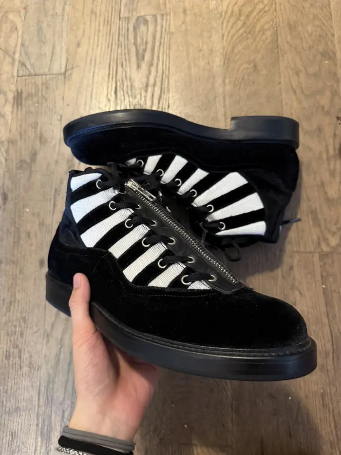 Hood by Air velvet Jordan derby boots